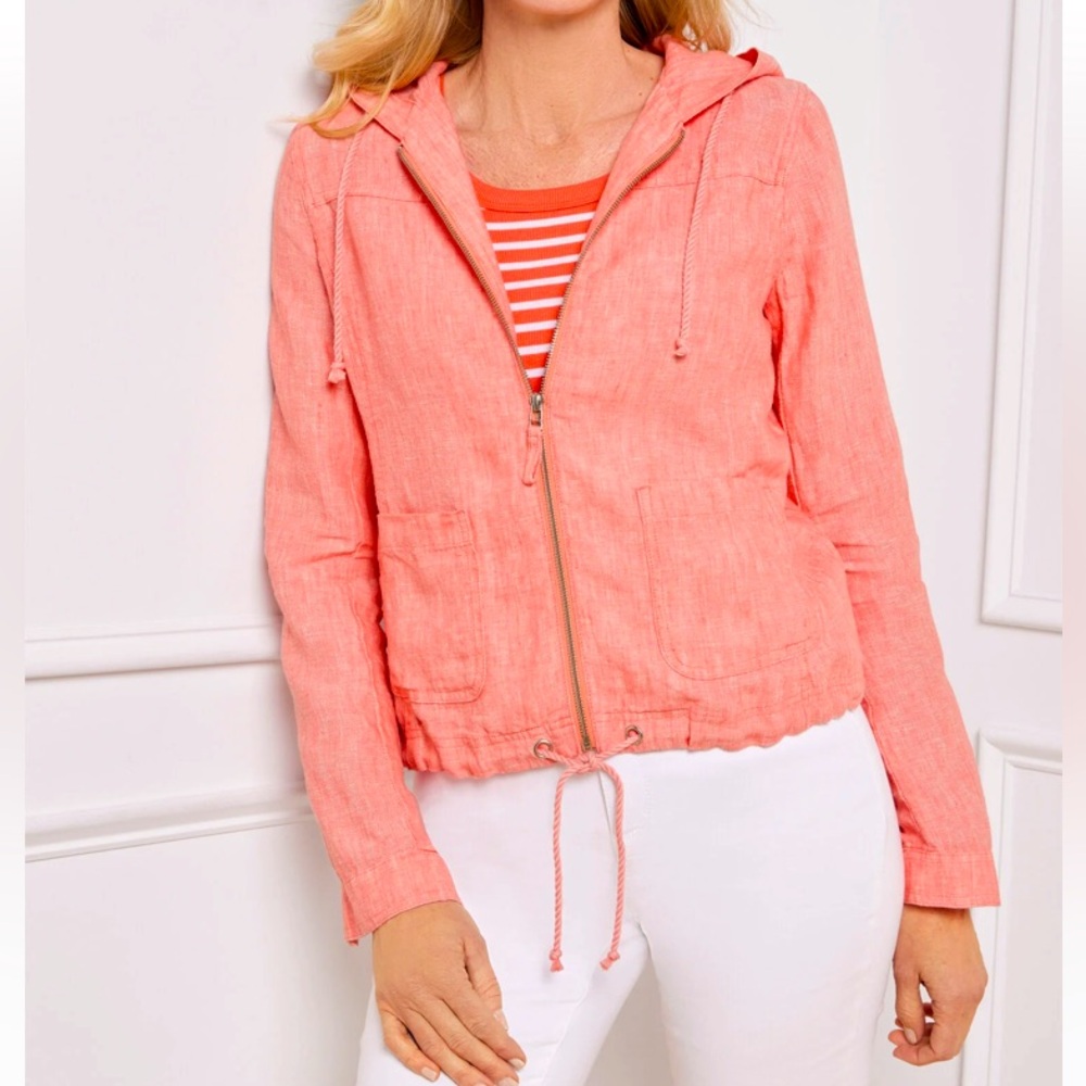 Talbots Women's Washed Linen Hooded Jacket